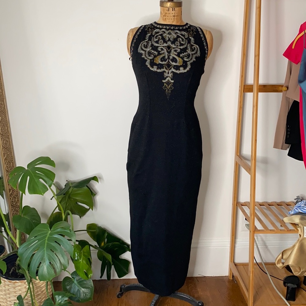 Carole Little Sweater Dress Maxi Gown Sz -Large